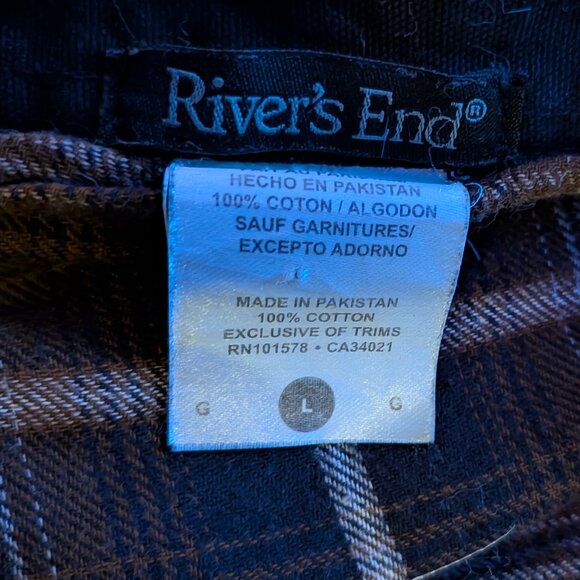 River's End Men's Flannel-Lined Canvas Snap-Front Shirt - Black - Large - Picture 6 of 6